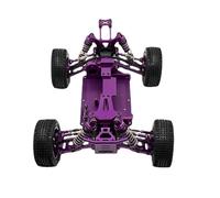 Para WLtoys 144010 144001 02 1/14 Chasis Metal Parachoques Delantero Amortiguador Torre Ala Trasera Rueda Brazo Servo RC Juego Coche Modelos Amortiguador RC(Purple)