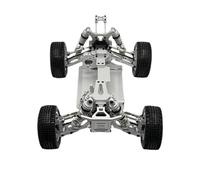 Para WLtoys 144010 144001 02 1/14 Chasis Metal Parachoques Delantero Amortiguador Torre Ala Trasera Rueda Brazo Servo RC Juego Coche Piezas Amortiguador RC(Silver)