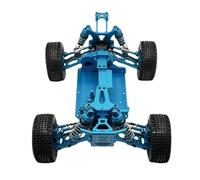 Para WLtoys 144010 144001 02 1/14 Chasis Metal Parachoques Delantero Amortiguador Torre Ala Trasera Rueda Brazo Servo RC Juego Coche Piezas Amortiguador RC(Blue)