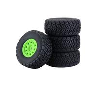 Para Wltoys Para Arrma Para Mini Para Mojave Para Grom Para MJX Para Hyper Go 14301 1/14 4 Piezas Neumático Goma 64 Mm Buje Hexagonal 12 ABS Coche RC Rc Orugas Neumáticos(Green)