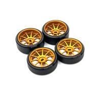 Para Wltoys Para Kyosho Para Mini-Z 284131 K969 K979 K989 P929 27 Mm 1/28 RC Car Drift Tire Neumático Llanta De Metal Actualizaciones Piezas Repuestos Juguetes RC(Yellow)