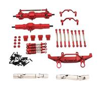 Para WPL C14 C24 C24-1 1/16 Barra Enlace Chasis Montaje Tracción Juego Amortiguadores Eje Delantero Trasero Metal Piezas Actualización Coche RC Piezas(Red)