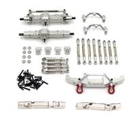 Para WPL C14 C24 C24-1 1/16 Metal Eje Delantero Y Trasero Varilla Enlace Del Chasis Juego Amortiguadores Montaje Tracción Piezas Mejora Coche RC Tirante RC(Silver)
