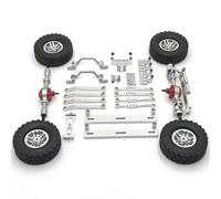 Para WPL C64 1/16 Eje Delantero Y Trasero Metal Varilla Enlace Del Chasis Montaje Varilla Tracción Juego Neumáticos Pedal Lateral Piezas Mejora Coche RC RC Mejoras(Silver)