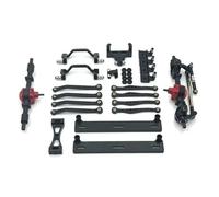 Para WPL C64 C64-1 1/16 Metal Juego Amortiguadores Pedales Laterales Barra Enlace Del Chasis Eje Delantero Y Trasero Piezas Mejora Para Coche RC Tirante RC(Black)