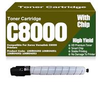 para Xerox 106R04050 106R04051 106R04052 106R04053 Cartuchos de tóner con Chip Compatibles para Xerox Versalink C8000 Impresoras de Alto Rendimiento,Black-C8000