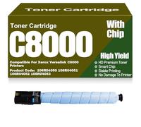 para Xerox 106R04050 106R04051 106R04052 106R04053 Cartuchos de tóner con Chip Compatibles para Xerox Versalink C8000 Impresoras de Alto Rendimiento,Cyan-C8000