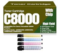 para Xerox 106R04050 106R04051 106R04052 106R04053 Cartuchos de tóner con Chip Compatibles para Xerox Versalink C8000 Impresoras de Alto Rendimiento,4Pack-C8000