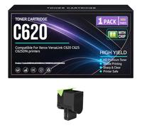 para Xerox C620 C625 Cartuchos tóner Chip Compatibles 006R04616 | 006R04617 006R04618 006R04619 Tóner para Xerox VersaLink C620 C625 C625DN Impresoras Alto rendimiento,Black-C625DN