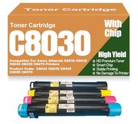 para Xerox C8030 C8035 C8045 C8055 C8070 Cartuchos de tóner Alto Rendimiento Tóner Compatible Alta Capacidad para Xerox AltaLink C8030 C8035 C8045 C8055 C8070 Impresoras,4Pack-C8030