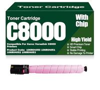 para Xerox Cartuchos de tóner Negro, Amarillo, Magenta y Cian de Alta Capacidad (106R04050, 106R04051, 106R04052 y 106R04053) para Xerox Versalink C8000 Impresoras,Magenta-C8000
