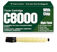 para Xerox Cartuchos de tóner Negro, Amarillo, Magenta y Cian de Alta Capacidad (106R04050, 106R04051, 106R04052 y 106R04053) para Xerox Versalink C8000 Impresoras,Yellow-C8000