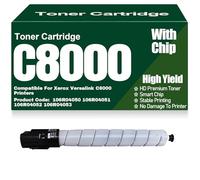 para Xerox Cartuchos de tóner Negro, Amarillo, Magenta y Cian de Alta Capacidad (106R04050, 106R04051, 106R04052 y 106R04053) para Xerox Versalink C8000 Impresoras,Black-C8000