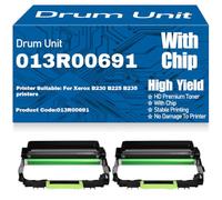 para Xerox Unidad de Tambor Compatible 013R00691 (Tambor de Imagen) de Alto Rendimiento (12.000 páginas) para Modelos B230 B225 y B235,2PC-Black