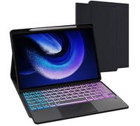 Para Xiaomi Pad 6/Pad 6 Pro Funda con teclado desmontable - francés AZERTY, Teclado retroiluminado DIY 3 zonas 7 colores con almohadilla táctil - Funda de teclado para Xiaomi Pad 6/Xiaomi Pad 6 Pro