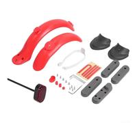 Para Xiaomi para M365 Pro Scooter eléctrico Fender Guardabarros con soporte de luz trasera Cubierta lateral del ala trasera Plástico ABS para protección contra salpicaduras negro (juego rojo)