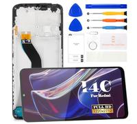 Para Xiaomi Redmi 14C 4G Pantalla de repuesto para Xiaomi Redmi 14C 4G LCD Display 2411DRN47C 2409BRN2CA Digitalizador Touch Screen Assembly Kits de reparación con marco (negro)