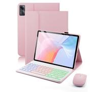 Para Xiaomi Redmi Pad SE (2023)/Xiaomi Redmi Pad 2 (2025) 11 Pulgadas Carcasa con Bluetooth Inalámbrico Francés (AZERTY) Teclado Retroiluminado y Ratón,Iluminación Trasera" Funda protectora Keyboard