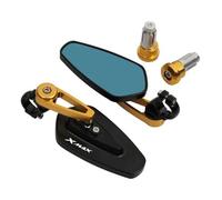 para Xmax 125 250 300 400 7/8 "22 MM Motocicleta CNC Aluminio Manillar Extremo Espejos retrovisores(Gold-b)