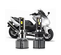 para XP 500 A para Blanco para MAX (SJ061) para Roller 2010 con Ventilador H4 H7 LED Faro De Motocicleta 50W/Bombilla Resaltar Lámpara De Moto Faro Delantero Conjunto Lámpara Motocicleta(1 Piece H4)