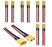 Para XT90 Conector Set 5 Pares 10AWG Alambre de Silicona para Vehículo RC Para Lipo Para Soluciones de Conexión de Batería (20cm)