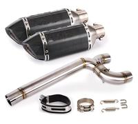 Para Y&amaha FZ6 FZ6N FZ6S Motocicleta Sistema De Escape Doble Salida Tubo Enlace Intermedio Deslizante 51 Mm Silenciadores DB Killer Desmontable medio conector escape(1)