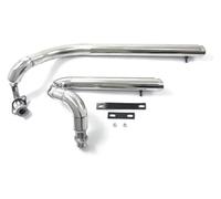 Para Y&AMAHA Para V Star 650 XVS650 XVS400 DS650 400 650A Para Drag Star 400 650 Motocicleta Silenciador Silenciadores Drag Escape Tubo Motocicleta Enlace Tubo Medio(Chrome)