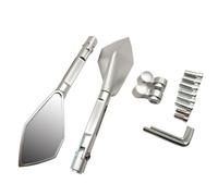 para Yama&ha Fjr1300 Fz1 Fz600 Trx850 FA&zer Xjr400 Fzr400 CNC Espejo Retrovisor De Aluminio para Motocicleta Espejos Laterales para Moto(Plata)