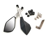 para Yama&ha Tricker DT230 TTR125 TTR250 TTR600 XT250 8mm 10mm Espejo Retrovisor Convexo para Motocicleta 2 Unids/par(Plata)