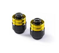 para Yamaha FZ6 FZ6R FZ6-S2 2004-2010 Accesorios De Motocicleta CNC Soporte Lateral Ampliar Extensión Y Tapas Aire Válvula Neumático(Two Golden)