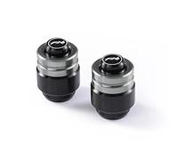 para Yamaha FZ6 FZ6R FZ6-S2 2004-2010 Accesorios De Motocicleta CNC Soporte Lateral Ampliar Extensión Y Tapas Aire Válvula Neumático(Two Titanium)