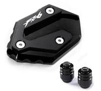 para Yamaha FZ6 FZ6R FZ6-S2 2004-2010 Accesorios De Motocicleta CNC Soporte Lateral Ampliar Extensión Y Tapas Aire Válvula Neumático(A Set Black)