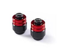 para Yamaha FZ6 FZ6R FZ6-S2 2004-2010 Accesorios De Motocicleta CNC Soporte Lateral Ampliar Extensión Y Tapas Aire Válvula Neumático(Two Red)