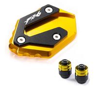 para Yamaha FZ6 FZ6R FZ6-S2 2004-2010 Accesorios De Motocicleta CNC Soporte Lateral Ampliar Extensión Y Tapas Aire Válvula Neumático(A Set Gold)