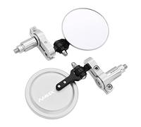 Para Yamaha N-MAX NMAX125 NMAX155 NMAX150 2015-2021 Espejos Retrovisores De Motocicleta Redondos 7/8 "Barra De Manija Extremo Plegable Espejo Lateral De Motocicleta Universal(Plata)