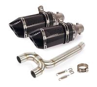 para Yamaha para FZ6 para FZ6N para FZ6S 2004-2011 Sistema De Escape Motocicleta con Tubo Enlace Medio Doble Salida Silenciadores Deslizantes Silenciador Escape Moto(13)