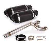 para Yamaha para FZ6 para FZ6N para FZ6S 2004-2011 Sistema De Escape Motocicleta con Tubo Enlace Medio Doble Salida Silenciadores Deslizantes Silenciador Escape Moto(5)