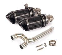 para Yamaha para FZ6 para FZ6N para FZ6S 2004-2011 Sistema De Escape Motocicleta con Tubo Enlace Medio Doble Salida Silenciadores Deslizantes Silenciador Escape Moto(14)