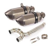 para Yamaha para FZ6 para FZ6N para FZ6S Sistema De Doble Salida Tubo Enlace Medio Silenciadores Deslizantes DB Killer Extraíbles Escape Motocicleta Silenciador Escape Moto(10)