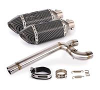 para Yamaha para FZ6 para FZ6N para FZ6S Sistema De Doble Salida Tubo Enlace Medio Silenciadores Deslizantes DB Killer Extraíbles Escape Motocicleta Silenciador Escape Moto(4)