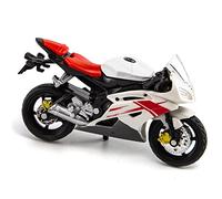Para Yamaha R6 1:18 Escala Aleación Scooter Sport Bike Estatua Die-Cast Motocicleta Racing Modelo Réplica Colección Regalo Pastel Decoración(White)