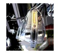 para Yamaha TDM 850 PW 80 Tzr 50 para Raptor 350 R1 2012 Xj600 Xj6 Protector De Manillar Parabrisas con Luz Paramanos Motocicleta(Clear-Amber Light)
