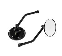 Para Yamaha XJR1300 XJ6 V-max MT-01 MT-03 TDM900 FZ1 FZ6 YBR Motocicleta Redondeado Aluminio Espejo Retrovisor Lateral 10 Mm 8 Mm Espejos Retrovisores Cromados(Negro 8mm)