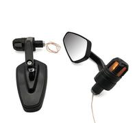 Para Yamaha YZF R1 R3 R6 R25 MT07 MT09 FZ07 FZ09 YBR 125 Retrovisor Para Motocicleta Manillar Extremo Espejos Espejo Lateral Señal De Giro(Negro)