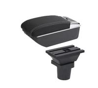 para Yaris 3 para Híbrido para Vitz Reposabrazos Coche Caja Interior Reequipamiento Caja De Almacenamiento Central Accesorios Reemplazo Consola Central Reposabrazos(D White Line 7USB)