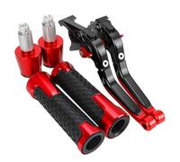 Para YFM700 2000-2006, Palancas De Embrague De Freno Plegables Ajustables, Empuñaduras De Manillar, Accesorios(Black Red)