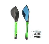 Para Z1000 Z750 ER-6F ER-6N CNC ALUMINIO Motocicleta Espejos Retrovisores Laterales 8mm 10mm Espejo Retrovisor(Verde)