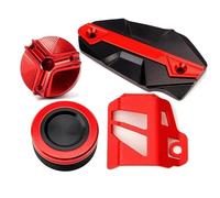 Para Z900 2017-2025 Protector Del Tapón De Llenado De Aceite Del Depósito Maestro Del Cilindro De Líquido De Freno De Motocicleta(4-Red)