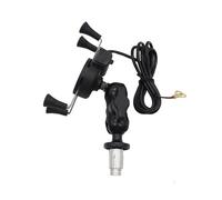 para ZX-14R ZZR 1400ZX600 para Ninja ZX-6RR400250 Soporte Teléfono Moto Navegación Soporte Vástago Horquilla Cargador USB Soporte Teléfono(Black with USB Charger)