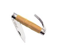 Parabellum MARTINS Navaja hoja 7cm acero 420 mango madera haya con tenedor y abrebotellas